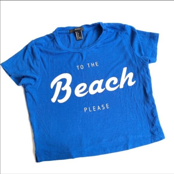 "To the Beach Please" Crop T-Shirt - Picture 1 of 2